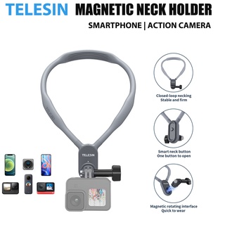 TELESIN สายคล้องคอ แม่เหล็ก Magnetic Neck Camera Holder Mount for GoPro Hero 10/9/8 Action Camera Smartphone