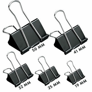 คลิปดำ 2 ขา  12ชิ้น/กล่อง  Fold back clips (12clips/box)  ตราม้า Horse