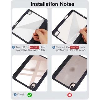 GOOJODOQ 🇹🇭【ไทยแลนด์สปอต】ฝาครอบป้องกัน10.2 gen7/8 lPad case lPad Air3 10.5 พร้อมช่องเสียบปากกาฝาหลังใส กรณีgen9/10 Pro11