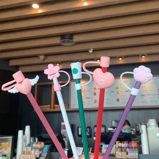 ซิลิโคนปิดหลอดดูด กันฝุ่น ลายการ์ตูน ใช้ซ้ำได้