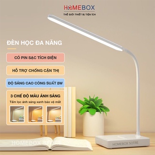 Đèn học để bàn tích điện chống cận thị Yosunlix, Đèn học 3 màu ánh sáng có thể tăng giảm ánh sáng