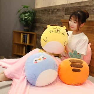 หมอนผ้าห่ม ตุ๊กตาหมอนผ้าห่ม สำหรับพกพา สัมผัสนิ่ม มีที่ซุกมือ