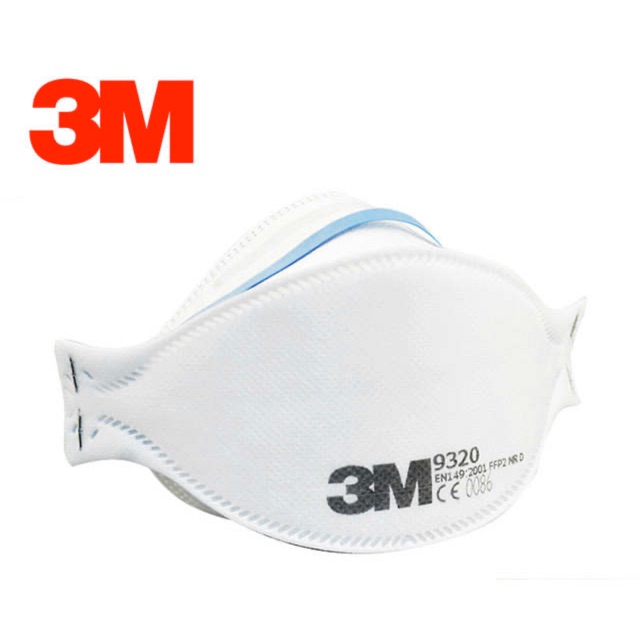 ป้องกันไวรัส* ฝุ่น PM2.5 (10ชิ้น) หน้ากาก3M รุ่น 9320 (คล้องหัว) พับได้ (10ชิ้น)