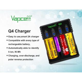 Vapcell Q4 เครื่องชาร์จถ่าน 4ช่อง ของแท้