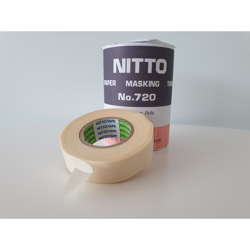 เทปกาว Nitto Tape No.720 (16 mm*18 m) สำหรับแปะขอบ ใช้ในงานทาสี เทปทาสี