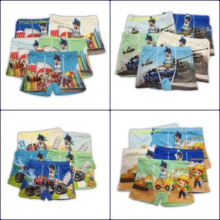 👦กางเกงในเด็กผู้ชาย👦แพค 10 ตัว แบบ มีขา คละสี มี 1 ลาย ผ้าดี สีสวย ลายน่ารัก
