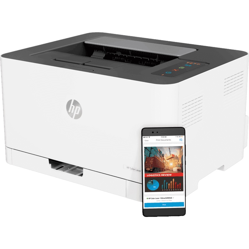 เครื่องปริ้นเลเซอร์สี Printer HP 150nw Colour Laser Wireless Printer (ปริ้นท์ผ่านมือถือได้) (4ZB95A) พร้อมหมึกแท้ 1 ชุด