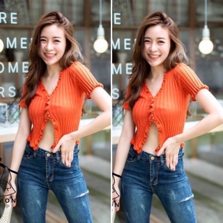 เสื้อไหมพรมโชว์🧡🧡ส้มอิฐ