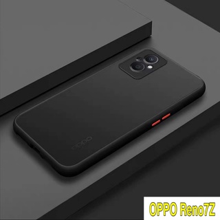 รุ่นใหม่ Case Oppo Reno7Z เคสกันกระแทก ปุ่มสีผิวด้าน ขอบนิ่มหลังแข็ง เคสโทรศัพท์ OPPO Reno 7Z [ ส่งจากไทย ]