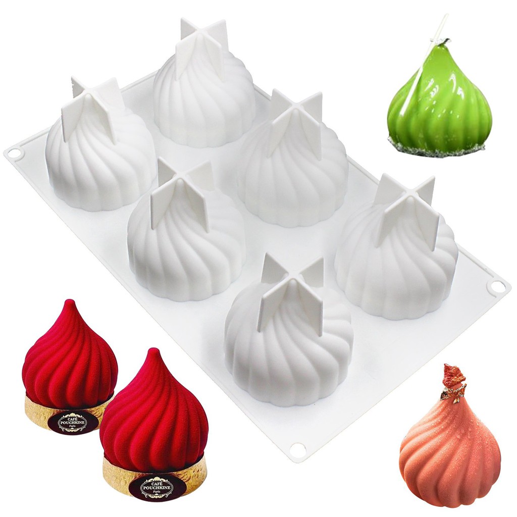 ซิลิโคน 3D Whirlwind แม่พิมพ์ สำหรับช็อกโกแลต ก้อนน้ำแข็ง มูส วุ้น ลูกอม (สีแรนดอม)