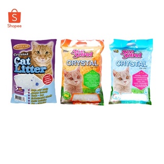 ทรายแมวคริสตัล 5L Catty Cat ทรายแมว ดูดซึมทันที กำจัดกลิ่นได้ดี 5L