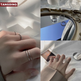 【Cod Tangding】แหวนตาข่ายสีแดงสไตล์เกาหลี 3 ชิ้น / ชุด