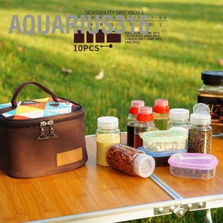 Aquarius316 ชุดขวดใส่เครื่องปรุงรส พริกไทย บาร์บีคิว แบบพกพา 10 ชิ้น