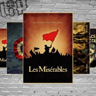 โปสเตอร์กระดาษคราฟท์ ลาย Les Miserables Oscar สไตล์เรโทร สําหรับตกแต่งผนัง