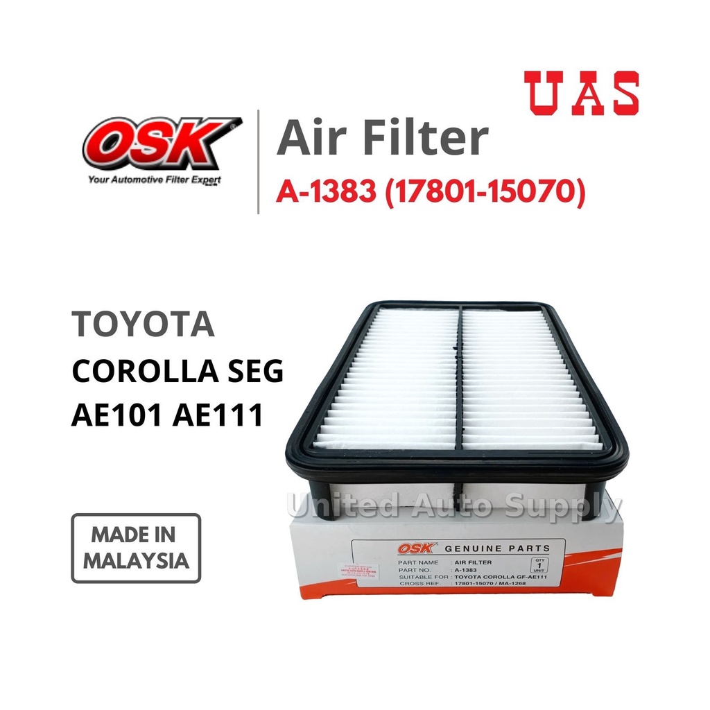 กรองอากาศ OSK A-1383 Toyota Corolla AE101 AE111 1.6cc 17801-15070