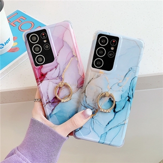 เคท Samsung Note20 Ultra Note10+ Shockproof Hard Case+Ring Holder Galaxy A51 A71 Gold Mable TPU Phone Case เคสซิลิโคน