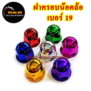 ฝาครอบน๊อตล้อเบอร์19 ครอบสกรูล้อรถ ครอบดุมล้อ พลาสติกเคลือบสี 1ชุดมี 10ฝา