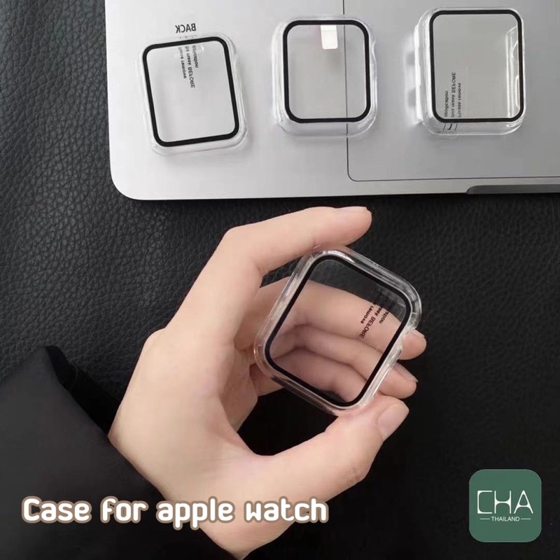 เคสพร้อมกระจกกันรอยคลุมรอบหน้าจอ เคส Watch iwatch11 10 9 8 7 6 5 4 3 ใส่ได้เลยโดยไม่ต้องติดฟิล์มกระจก เคสแอปเปิ้ลวอชcase