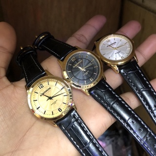 US SUBMARINE นาฬิกาข้อมือผู้หญิง เรือนสแตนเลส2ไมครอนสายหนังแท้ Quartz Analog (3เข็ม)กันน้ำ3ATM เครื่องญี่ปุ่น