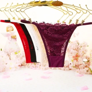 พร้อมส่ง💥LadyCloset Shop💥(N653) กางเกงในเอวสายเดี่ยว แต่งด้านหน้าลูกไม้ สวยเซ็กซี่