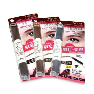 NOVO5068 โนโว เจลเขียนคิ้ว เจลคิ้ว กันน้ำ NOVO BEAUTY EYEBROW GEL 3g ดินสอเขียนคิ้ว แท้ ฉลากไทย