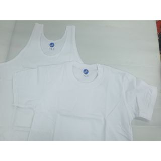 เสื้อยืด เสื้อกล้าม เสื้อคอกลม เด็ก สีขาวล้วน เจเพรส
