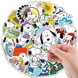 New สนูปี้ Snoopy PEANUTS sticker สติกเกอร์กันน้ำรูปแบบที่แตกต่างกัน, 50 ชิ้น