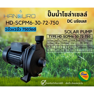 🚩HANDURO PLUS 1นิ้ว 750วัตต์ ปั๊มหอยโข่ง ปั๊มน้ำโซล่าร์เซลล์ ปั๊มน้ำดีซีบรัชเลส มีกล่องควบคุมMPPT SOLAR PUMP 1" 750W