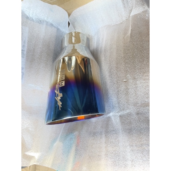 HKS tip 4 3.5 DOUBLE LAYER titanium tailpipe ท่อไอเสียรถยนต์สีฟ้า exzos honda mien myvi axia bezza s