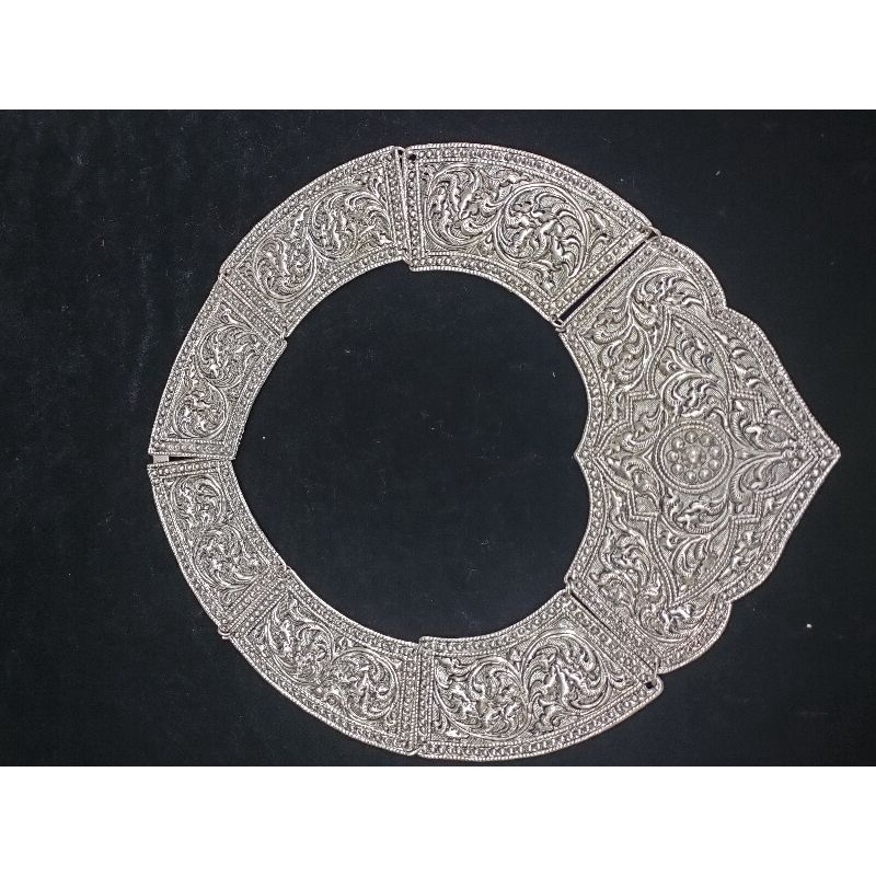 กรองคอ สร้อยคอ โบราณเครื่องประดับชุดไทย งานโลหะทอง เงินรมดำ - รูปที่ 2