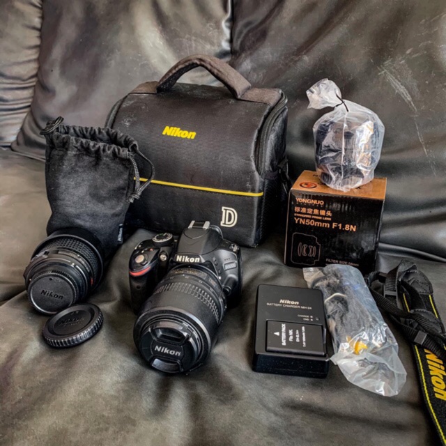 กล้องถ่ายรูป Nikon d3200 มือสองสภาพดี เลนส์3ตัว