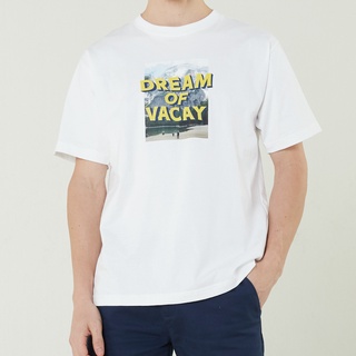 ราคาต่ำสุดTWENTYSECOND เสื้อยืดแขนสั้น LETS GO LIVING รุ่น Dream of Vacay - ขาว / Whiteขนาดเต็มS-3XL