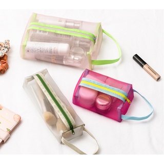 Mesh portable cosmetic bag travel portable transparent skin care products lipstick portable storage bag.