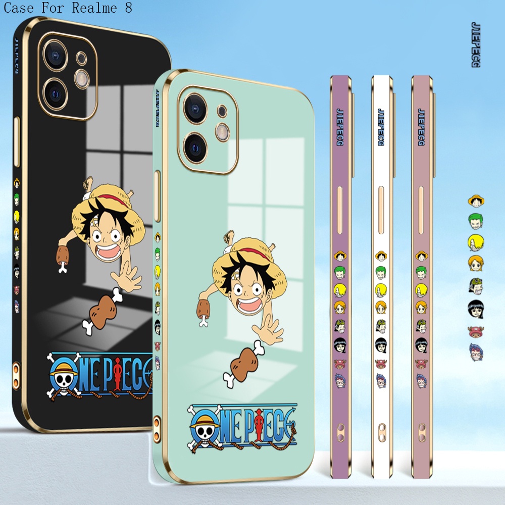 Realme 9 9i 8i 8 3 Pro Plus Pro+ 4G 5G เคสเรียวมี สำหรับ Electroplating TPU Case Cartoon Anime Luffy TPU เคสโทรศัพท์