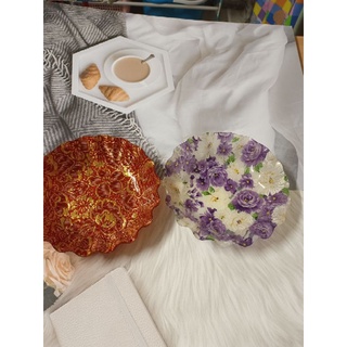 ถาดใส่ส้ม ตรุษจีน ลายสวยเนื้อดี ขนาดศูนย์กลาง 7 นิ้ว♥️
