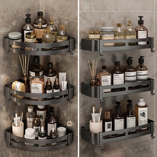Space Aluminium  Bathroom Toilet Rack Corner Shelf Wall Mounted Shower Shelf Triangle Basket Shelving