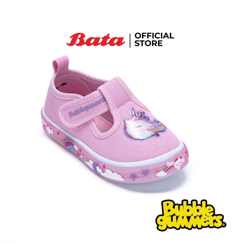 Bata บาจา ยี่ห้อ BubbleGummers รองเท้าผ้าใบเด็ก ใส่ลำลอง  มีไฟ LED สำหรับเด็กผู้หญิง รุ่น Game สีชมพู 1495521