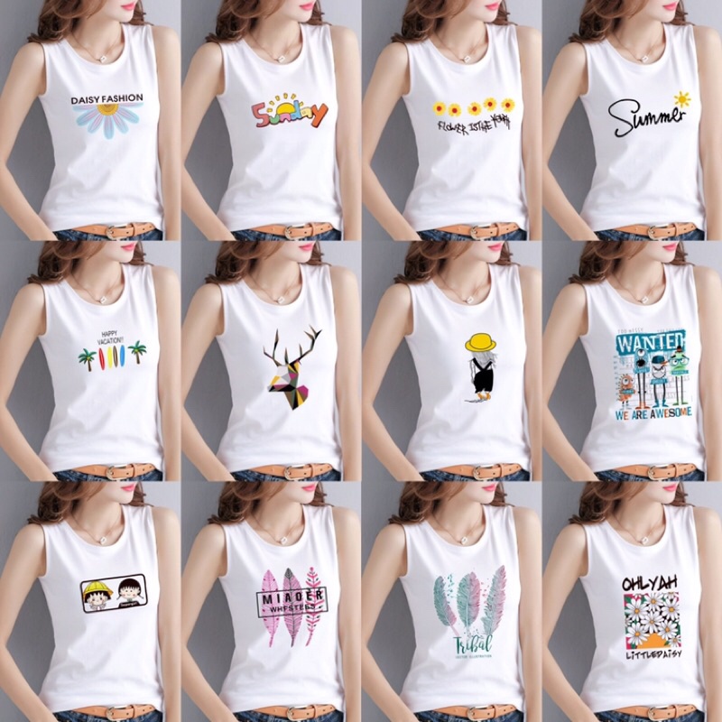 เสื้อกล้ามผู้หญิงลายน่ารักมีให้เลือกถึง 12 ลาย 5 ไซด์(S-2XL)
