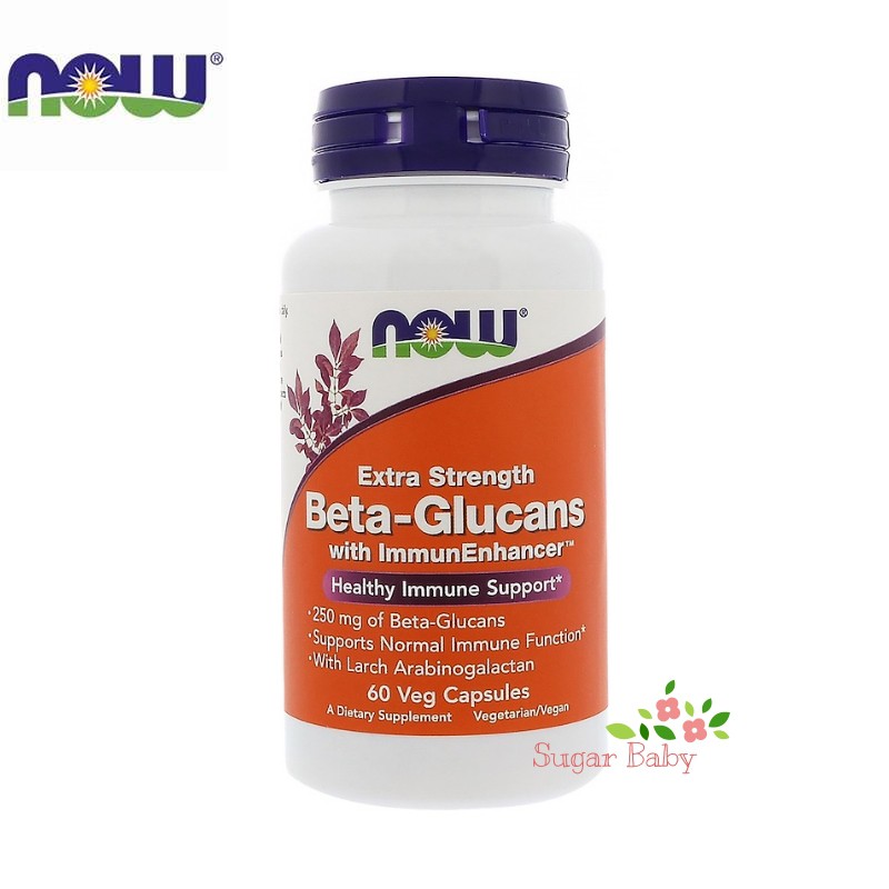 Now Foods Beta-Glucans with ImmunEnhancer Extra Strength 250 mg 60 Veg Capsules เบต้ากลูแคน 60 เวจจี้แคปซูล