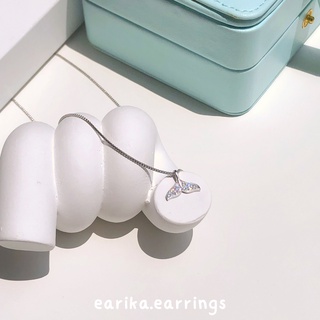 earika.earrings - crystal whale necklace สร้อยคอจี้หางปลาวาฬเงินแท้ S92.5 ปรับขนาดได้