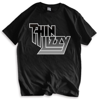 เสื้อยืด ผ้าฝ้าย พิมพ์ลายโลโก้ THIN LIZZY  ไล่โทนสี แฟชั่นสําหรับผู้ชายSize S-5XL