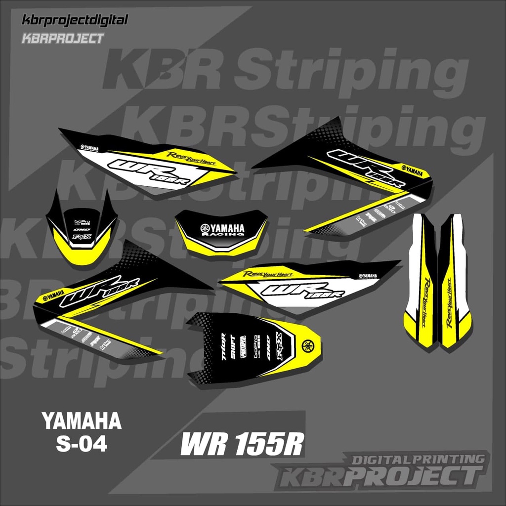 สติ๊กเกอร์ WR 155R WR 155R แถบ YAMAHA สติ๊กเกอร์รถมอเตอร์ไซด์ variation Racing S-04 TRANSPARENT