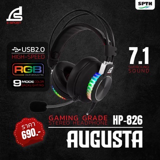 หูฟัง เกมส์มิ่ง SIGNO E-Sport 7.1 Surround Sound Gaming Headphone รุ่น AUGUSTA HP-826 (Black)