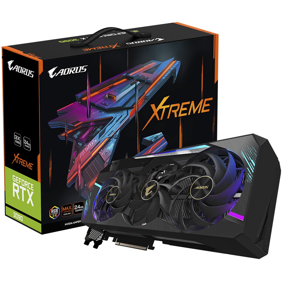 AORUS GeForce RTX  3090 XTREME พร้อมส่​ง​ ผ่านไฟแล้ว. ประกัน​ advice. 4ปี