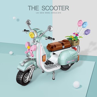 ตัวต่อ LOZ mini Scooter มอเตอร์ไซด์ขนดอกไม้ จำนวนตัวต่อ 673 ชิ้น - Loz 1117 Car model