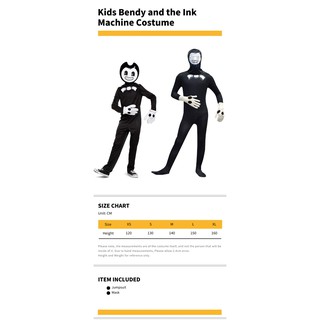 Kids Bendy and the Ink Machine ชุดฮาโลวีนปาร์ตี้คอสเพลย์
