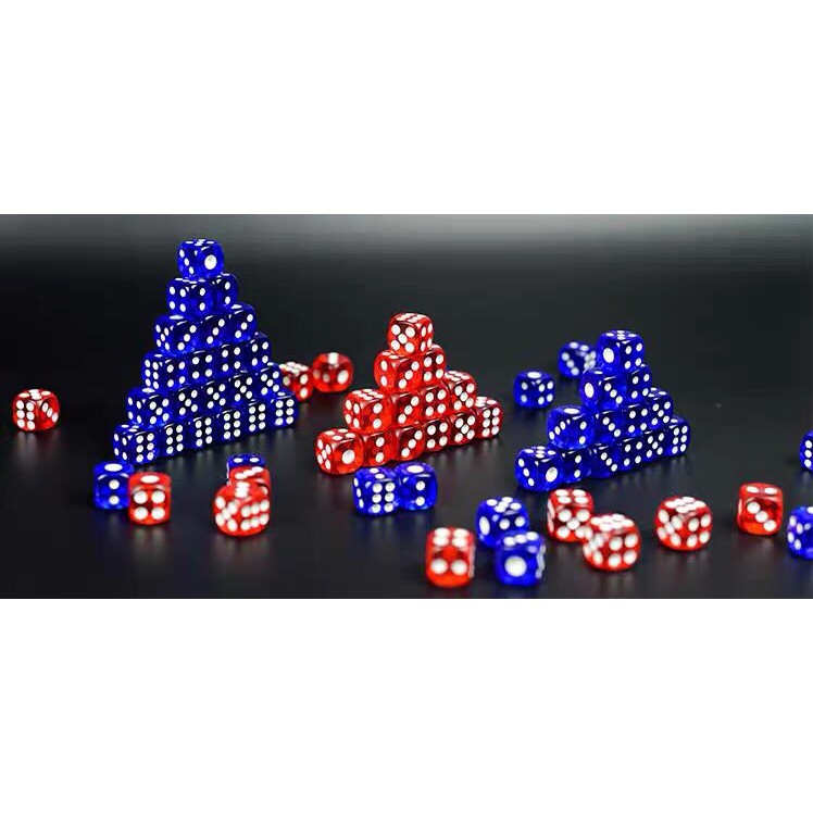 水晶透明骰子筛子麻将色子骰粒色粒10号至20号酒吧ktv排档家用骰子