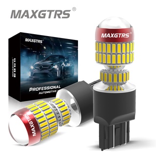 Maxgtrs หลอดไฟเบรกท้ายรถยนต์ LED DRL 1157 BAY15D P21/5W 7443 7444 T20 W21/5W 2000Lm 2 ชิ้น