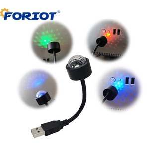 Foriot โคมไฟโปรเจคเตอร์ LED รูปดาว USB สําหรับติดหลังคารถยนต์