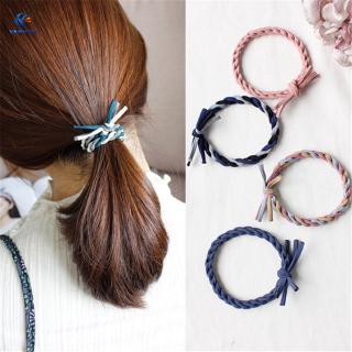 1pcs Korean Multicolor Tie Twist Hair Ring Bold High Elasticity Rubber Band Horsetail Hair Rope